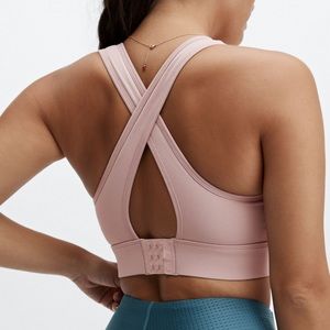Fabletics Blare Cross Back High Impact Sports Trail Dust Pink 4X / 22